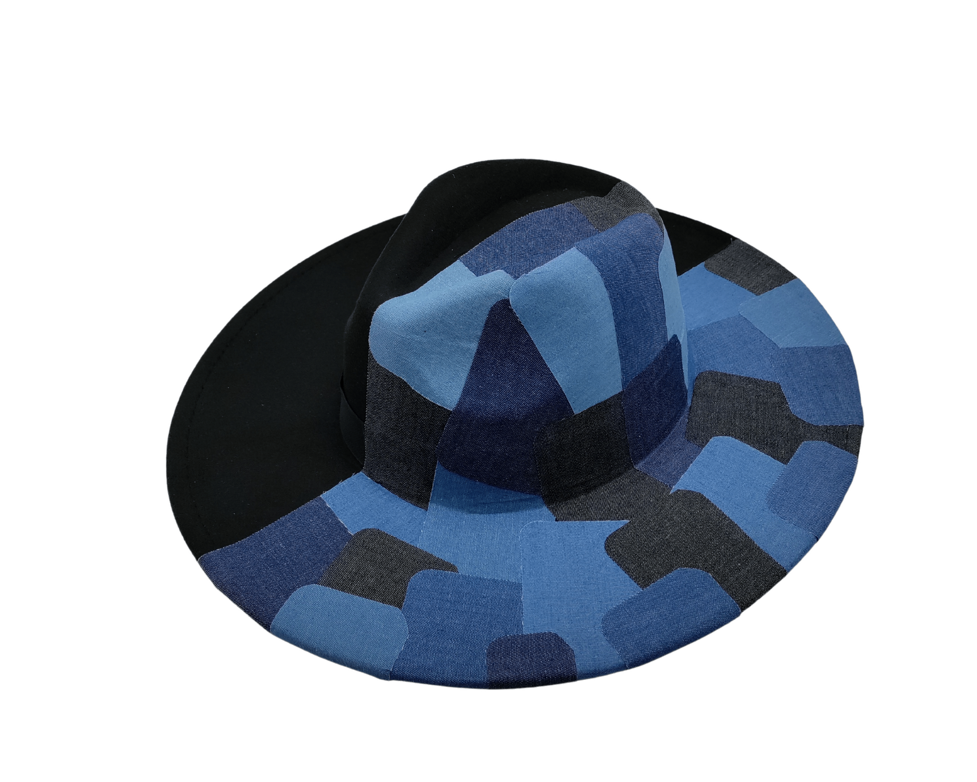 PANELED DENIM FEDORA-1