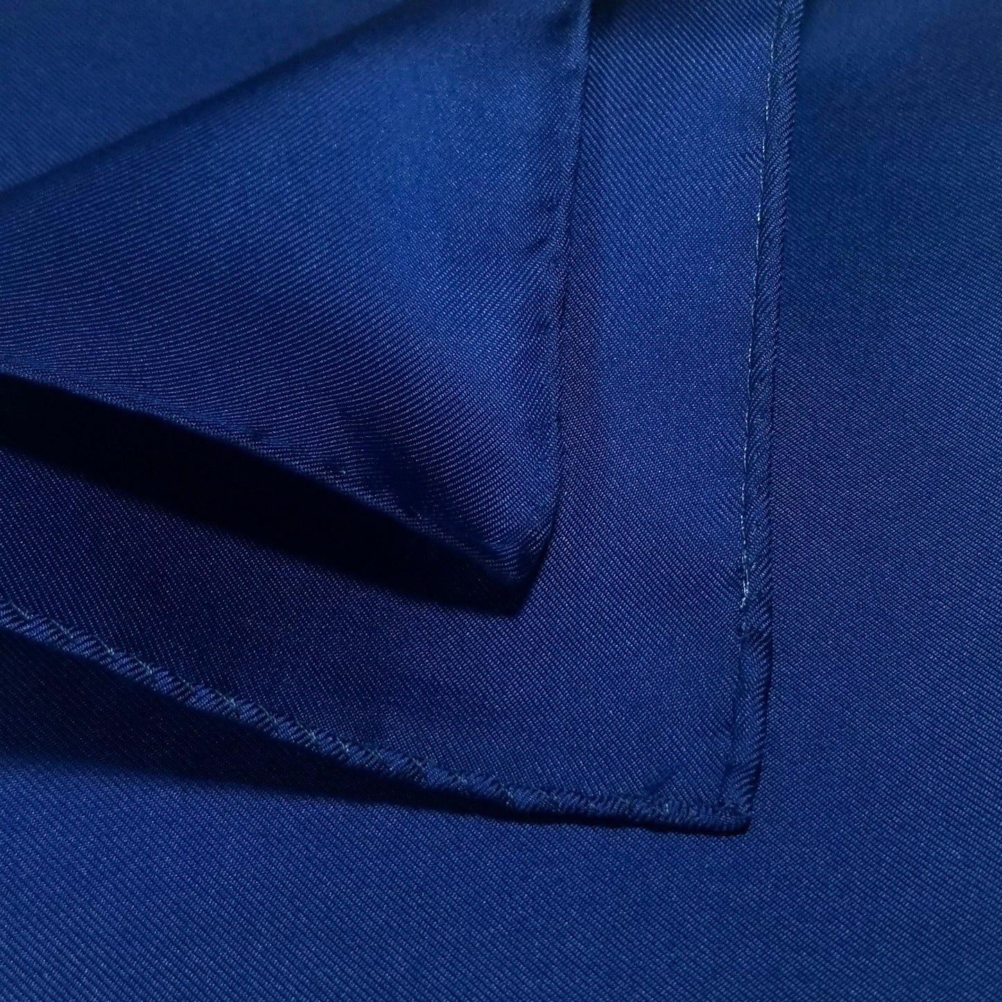 12.5" Solid Royal Blue Silk Twill Pocket Square-2