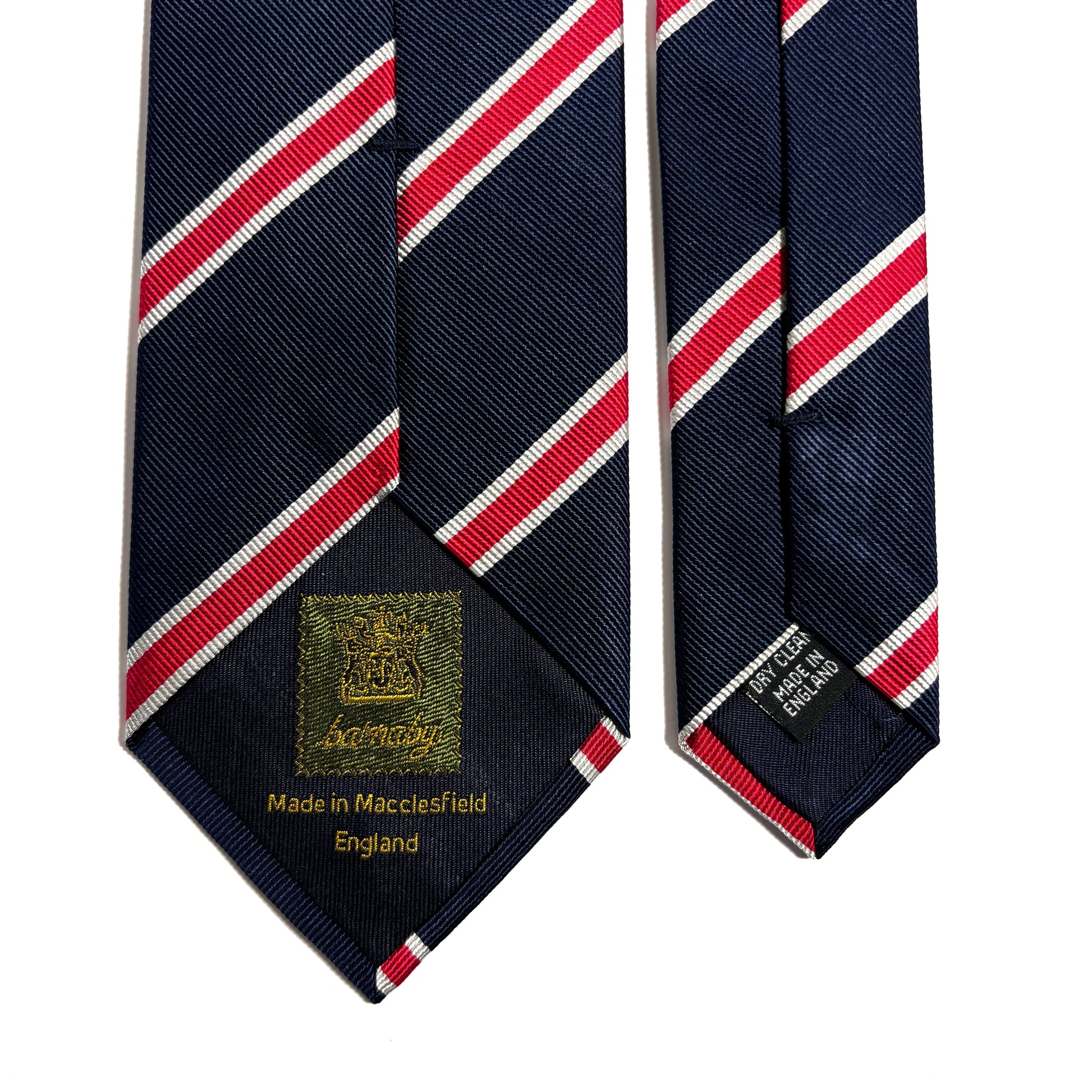 Navy Blue & Red Silk Repp Tie-3