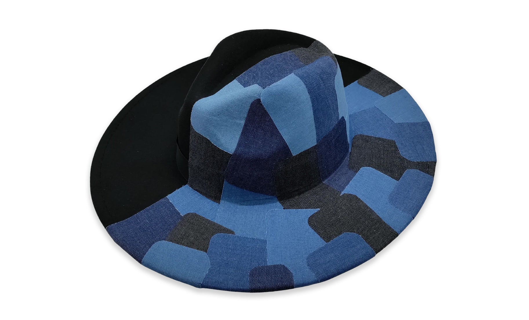 PANELED DENIM FEDORA-0